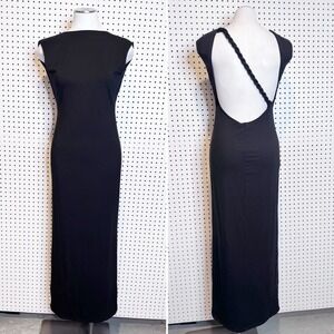 Reformation | NWT Nili Dress Black Open Back Braided Strap Maxi Dress Size S